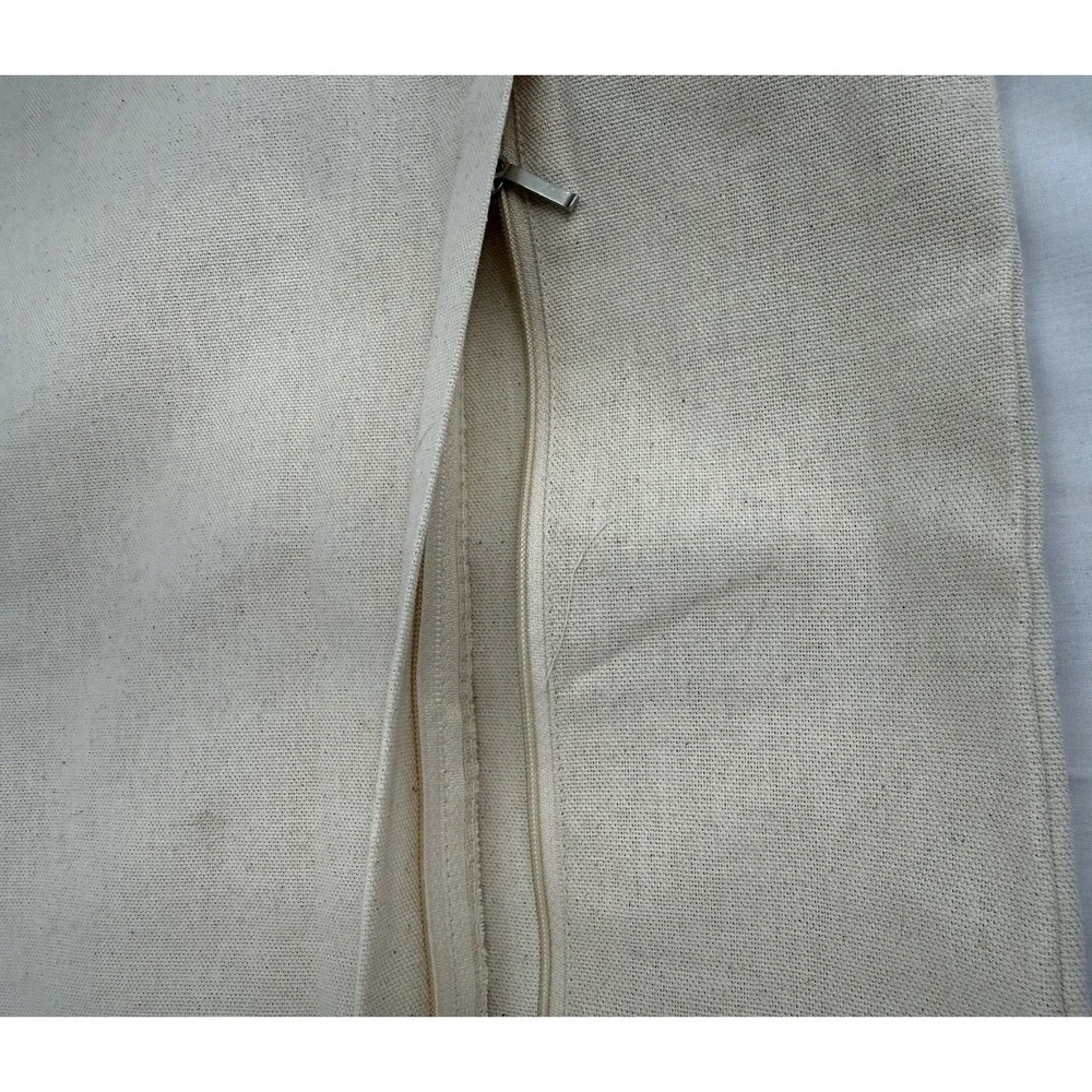 Hobby Lobby Throw Pillow Cover Tassel‎ Cotton Muslin Beige Zip 21.5